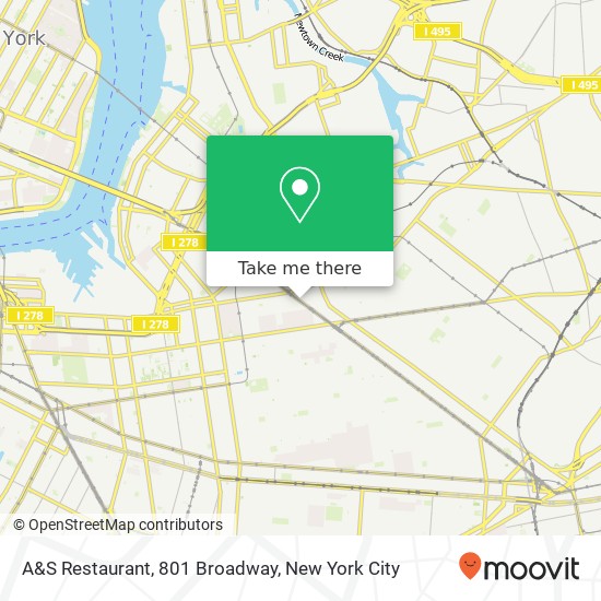 A&S Restaurant, 801 Broadway map