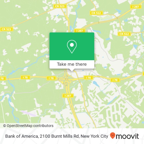 Bank of America, 2100 Burnt Mills Rd map