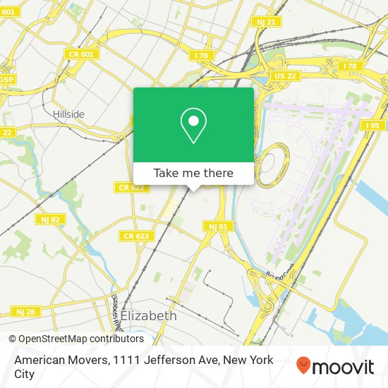 Mapa de American Movers, 1111 Jefferson Ave