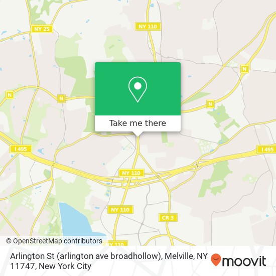Mapa de Arlington St (arlington ave broadhollow), Melville, NY 11747