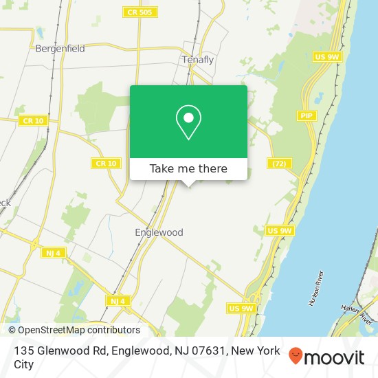 Mapa de 135 Glenwood Rd, Englewood, NJ 07631