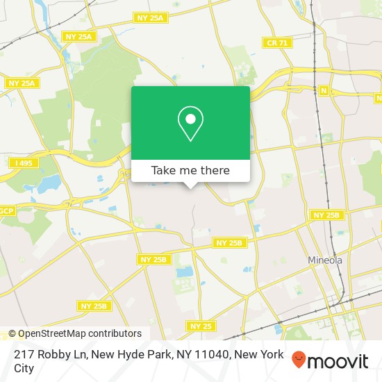 Mapa de 217 Robby Ln, New Hyde Park, NY 11040
