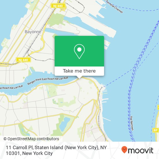 Mapa de 11 Carroll Pl, Staten Island (New York City), NY 10301