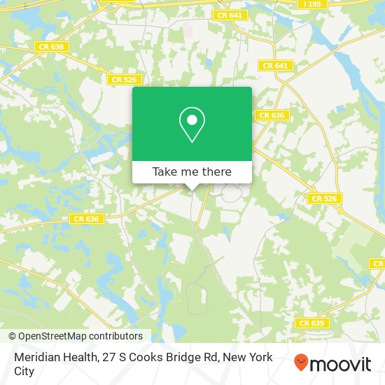 Mapa de Meridian Health, 27 S Cooks Bridge Rd