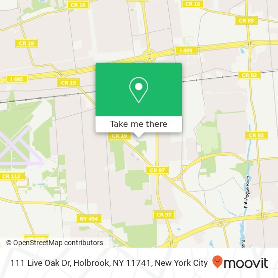 Mapa de 111 Live Oak Dr, Holbrook, NY 11741