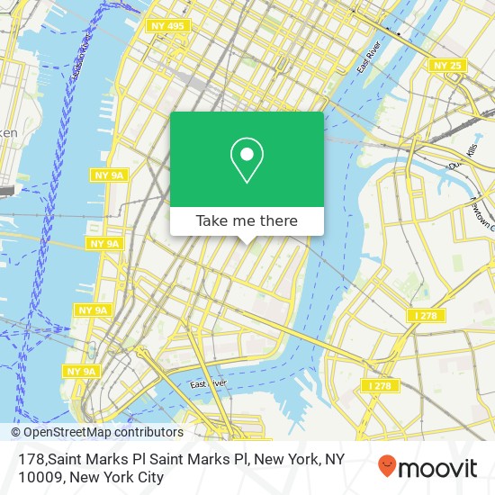 178,Saint Marks Pl Saint Marks Pl, New York, NY 10009 map