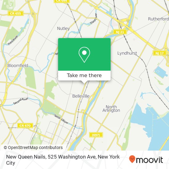 Mapa de New Queen Nails, 525 Washington Ave