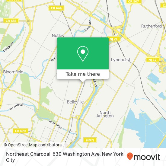 Mapa de Northeast Charcoal, 630 Washington Ave