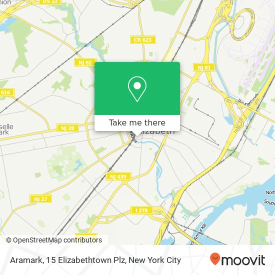 Mapa de Aramark, 15 Elizabethtown Plz
