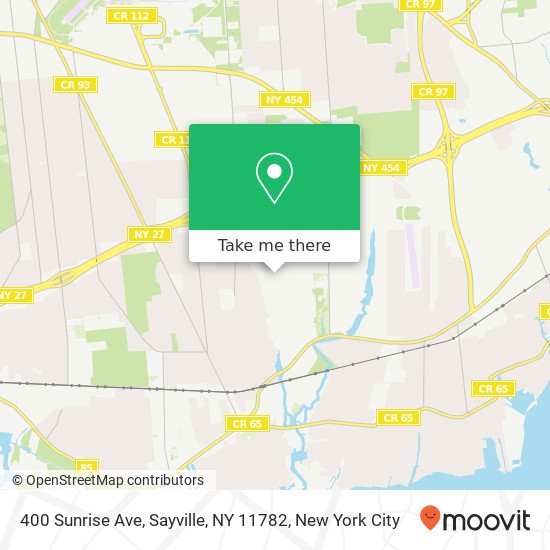 Mapa de 400 Sunrise Ave, Sayville, NY 11782