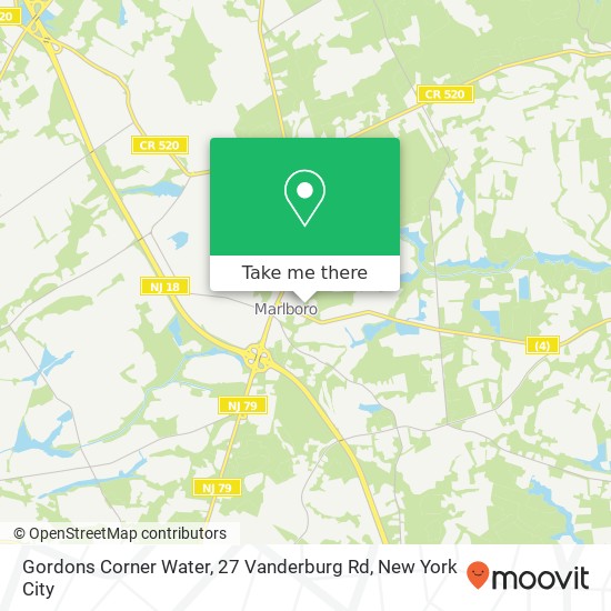 Gordons Corner Water, 27 Vanderburg Rd map