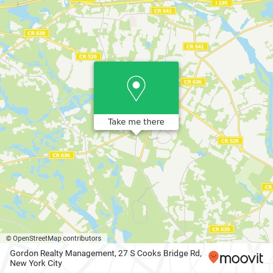 Mapa de Gordon Realty Management, 27 S Cooks Bridge Rd