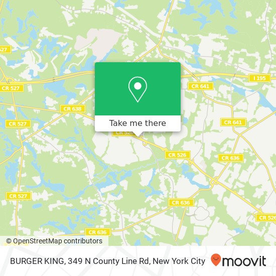Mapa de BURGER KING, 349 N County Line Rd