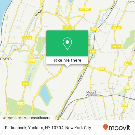 Mapa de Radioshack, Yonkers, NY 10704