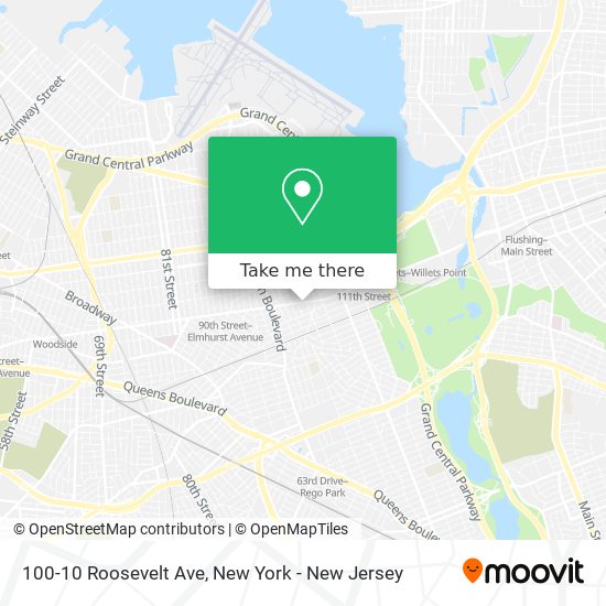 100-10 Roosevelt Ave map