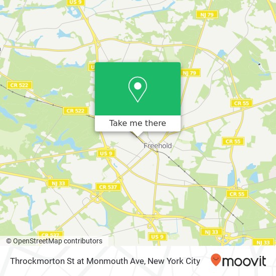 Throckmorton St at Monmouth Ave map