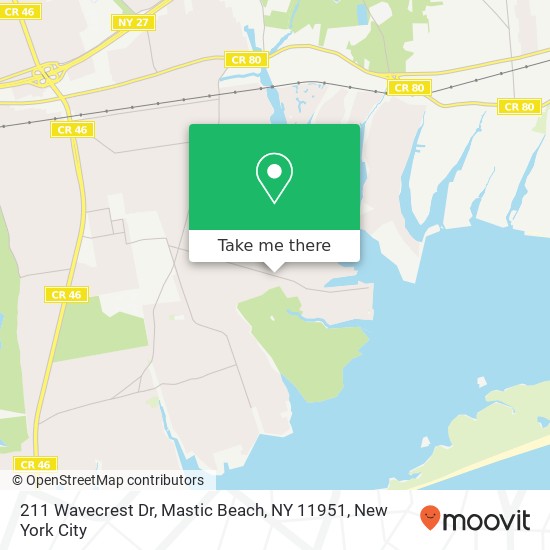 211 Wavecrest Dr, Mastic Beach, NY 11951 map