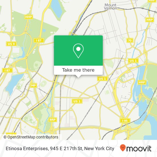 Mapa de Etinosa Enterprises, 945 E 217th St