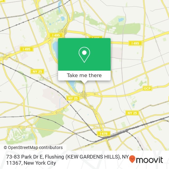 73-83 Park Dr E, Flushing (KEW GARDENS HILLS), NY 11367 map