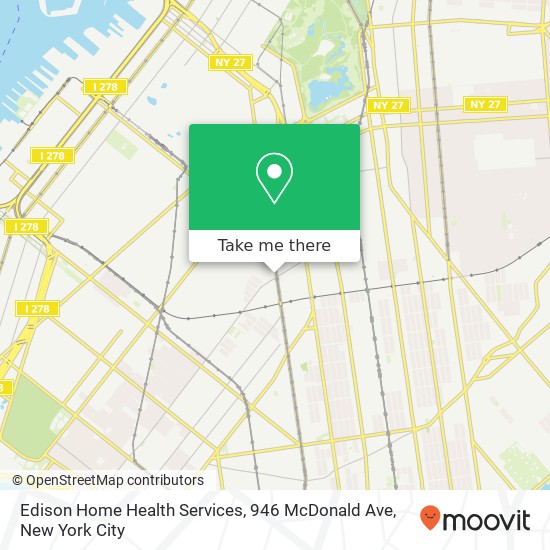 Mapa de Edison Home Health Services, 946 McDonald Ave