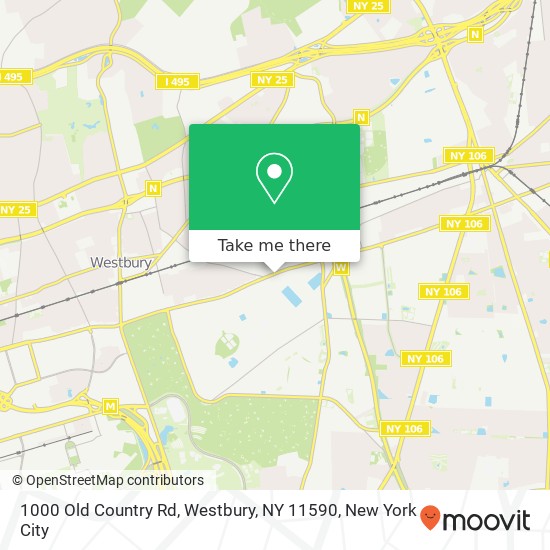 Mapa de 1000 Old Country Rd, Westbury, NY 11590
