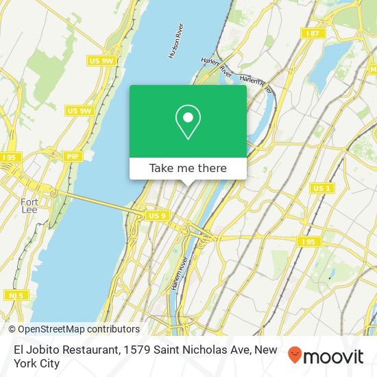 El Jobito Restaurant, 1579 Saint Nicholas Ave map
