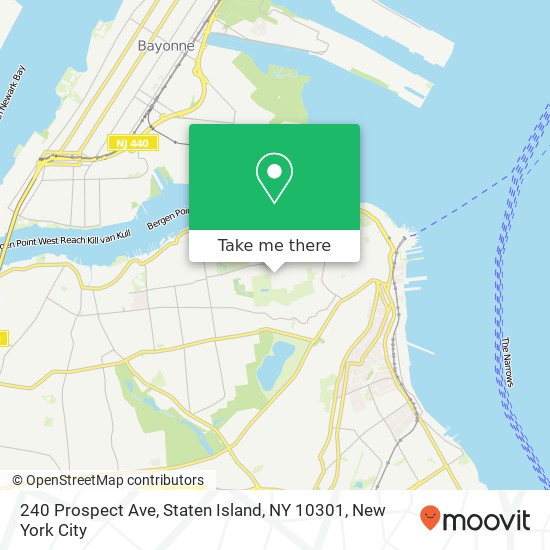 Mapa de 240 Prospect Ave, Staten Island, NY 10301