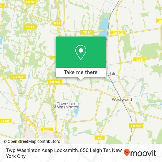 Mapa de Twp Washinton Asap Locksmith, 650 Leigh Ter