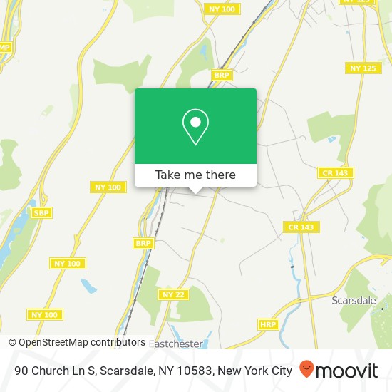 Mapa de 90 Church Ln S, Scarsdale, NY 10583