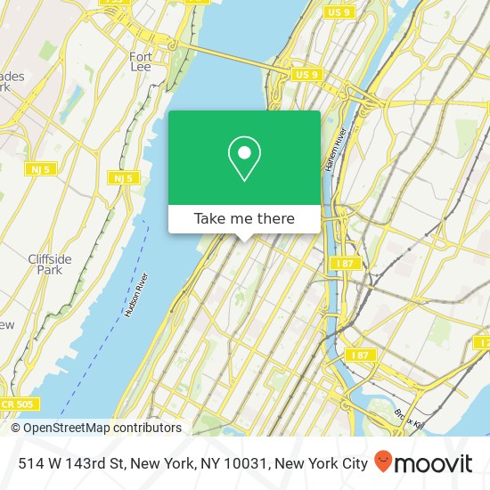Mapa de 514 W 143rd St, New York, NY 10031