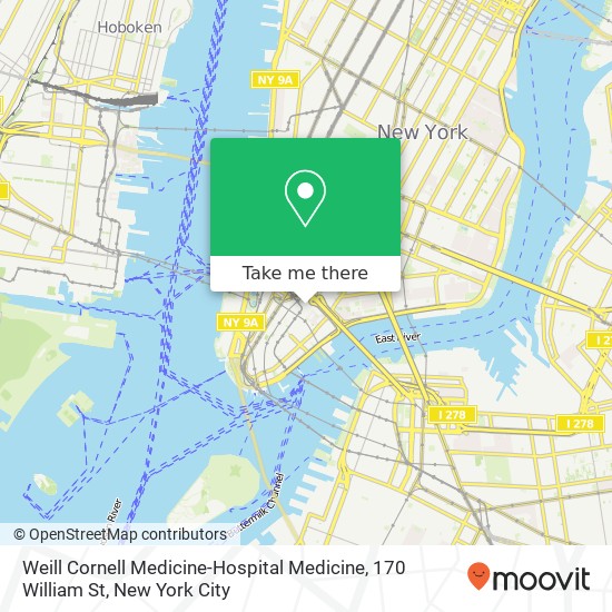 Mapa de Weill Cornell Medicine-Hospital Medicine, 170 William St