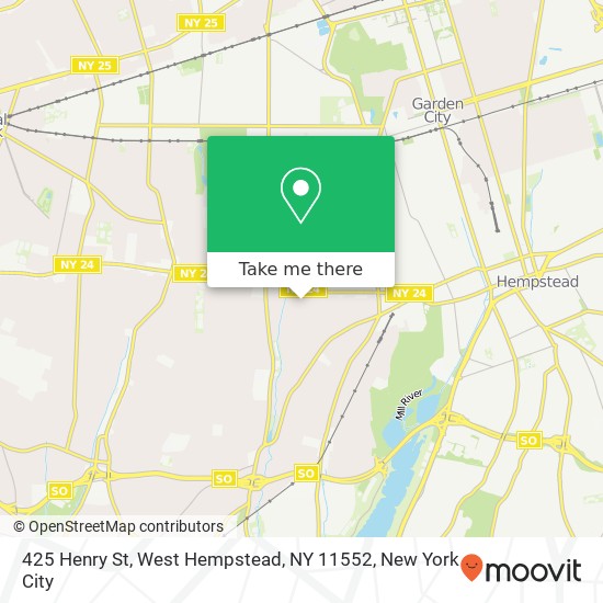 Mapa de 425 Henry St, West Hempstead, NY 11552