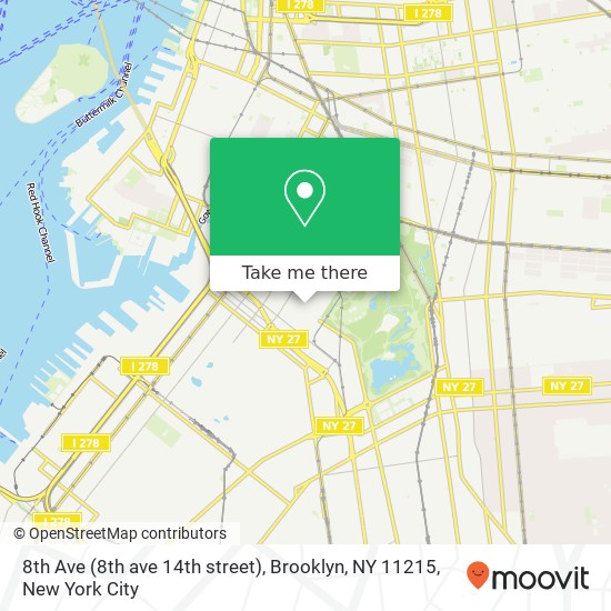 8th Ave (8th ave 14th street), Brooklyn, NY 11215 map