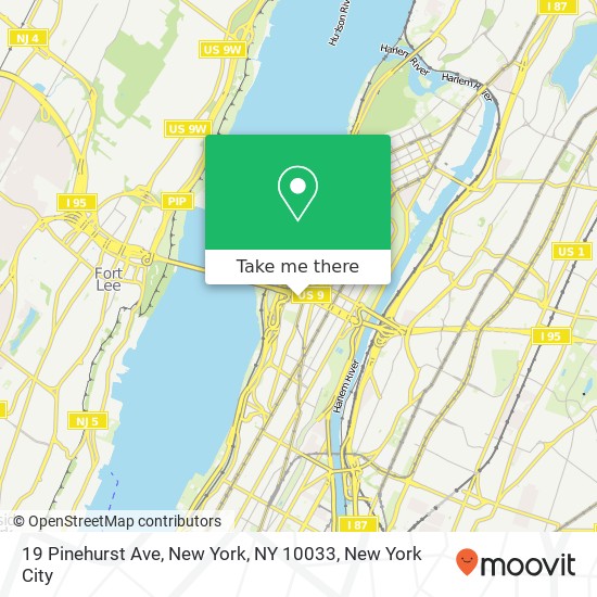 19 Pinehurst Ave, New York, NY 10033 map