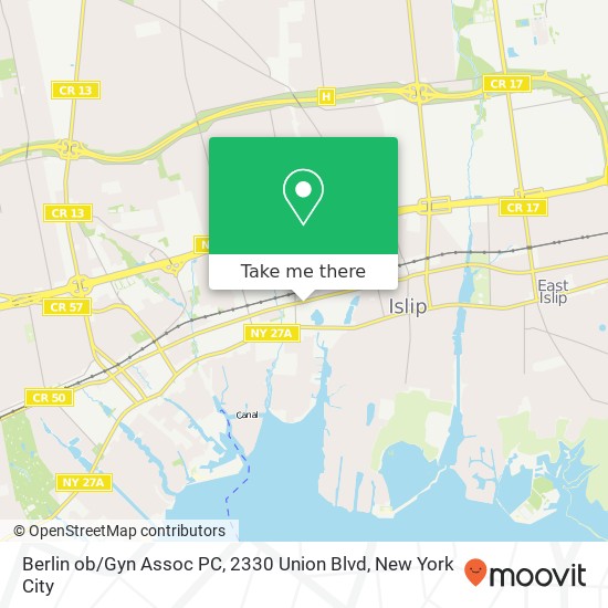 Berlin ob / Gyn Assoc PC, 2330 Union Blvd map