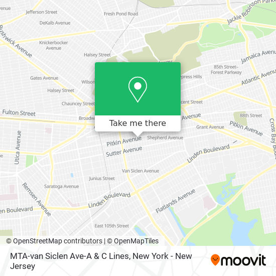 MTA-van Siclen Ave-A & C Lines map