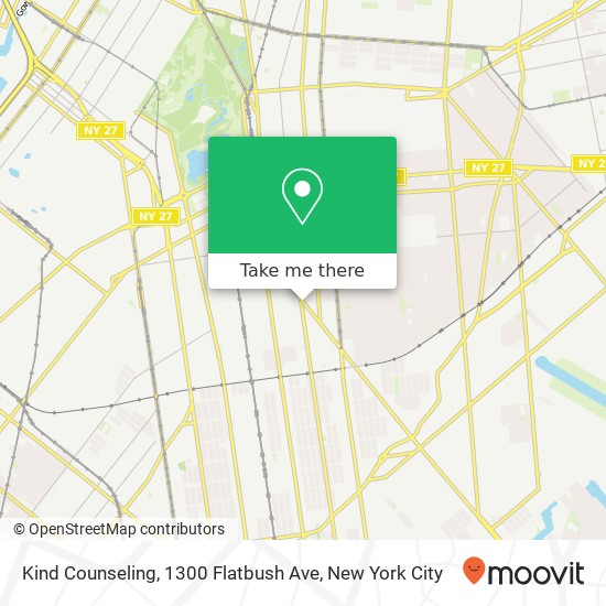 Mapa de Kind Counseling, 1300 Flatbush Ave