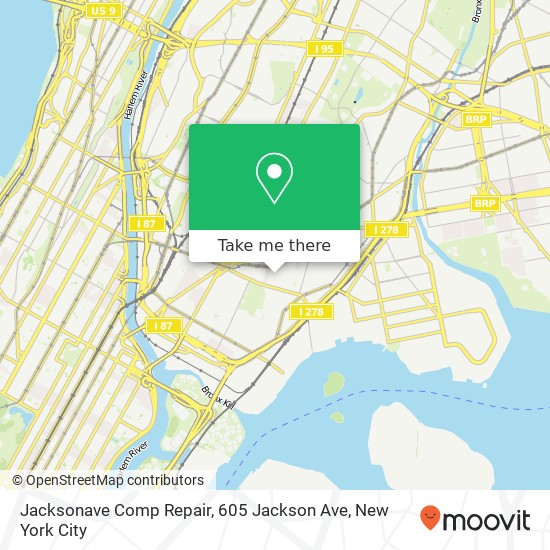 Mapa de Jacksonave Comp Repair, 605 Jackson Ave