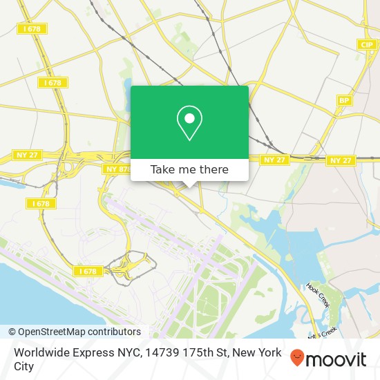 Mapa de Worldwide Express NYC, 14739 175th St