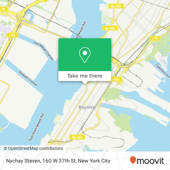 Mapa de Nychay Steven, 160 W 37th St