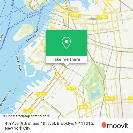 Mapa de 4th Ave (9th st and 4th ave), Brooklyn, NY 11215