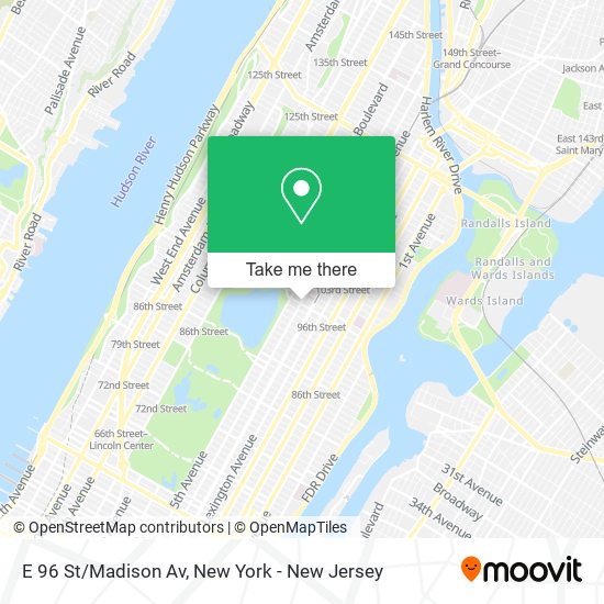 E 96 St/Madison Av map