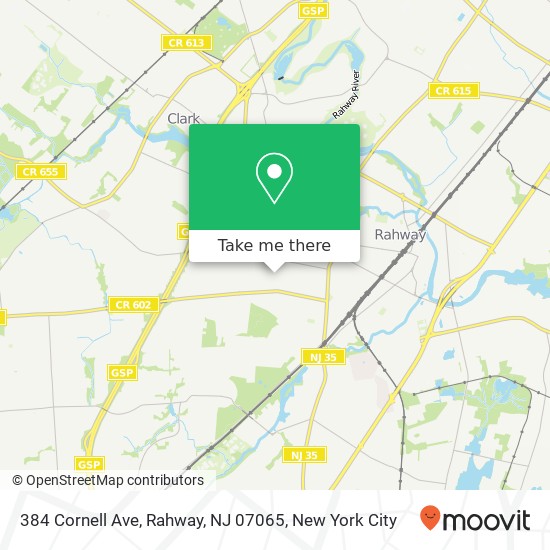Mapa de 384 Cornell Ave, Rahway, NJ 07065