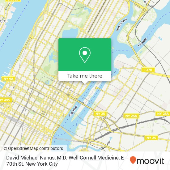 Mapa de David Michael Nanus, M.D.-Well Cornell Medicine, E 70th St