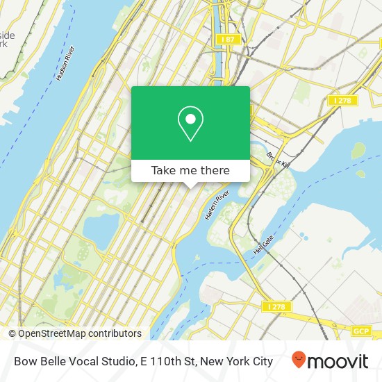 Mapa de Bow Belle Vocal Studio, E 110th St