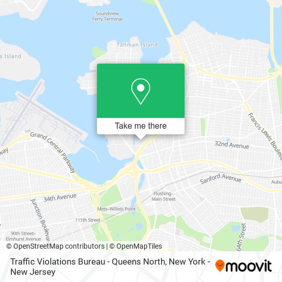 Mapa de Traffic Violations Bureau - Queens North