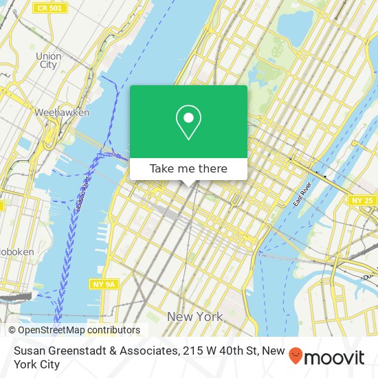 Mapa de Susan Greenstadt & Associates, 215 W 40th St