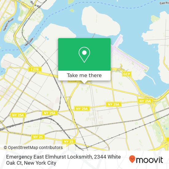 Mapa de Emergency East Elmhurst Locksmith, 2344 White Oak Ct