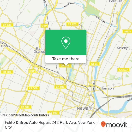 Felito & Bros Auto Repair, 242 Park Ave map