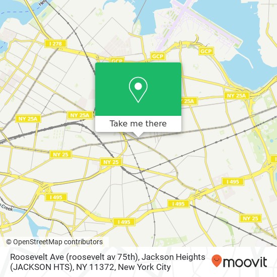 Roosevelt Ave (roosevelt av 75th), Jackson Heights (JACKSON HTS), NY 11372 map